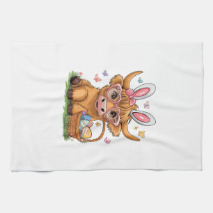 Pasen Hooglandrund Cute Paashaas Boer W Theedoek