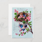  Pasen Illustratie in blauw Kaart (Voorkant / Achterkant)