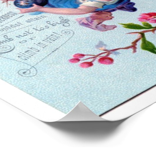 Pasen Illustratie in blauw Poster (Hoek)