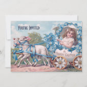  Pasen Illustratie met meisje en lammeren Kaart (Voorkant)