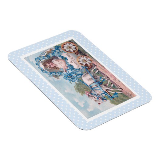  Pasen Illustratie met meisje en lammeren Magneet (Rechterzijde)