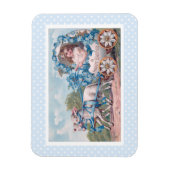  Pasen Illustratie met meisje en lammeren Magneet (Verticaal)