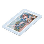  Pasen Illustratie met meisje en lammeren Magneet (Linkerzijde)