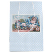  Pasen Illustratie met meisje en lammeren Medium Cadeauzakje (Voorkant)