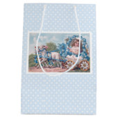  Pasen Illustratie met meisje en lammeren Medium Cadeauzakje (Achterkant)