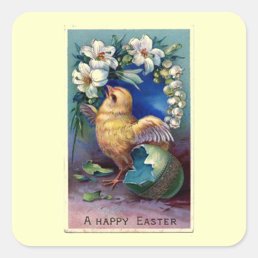  Pasen illustratie met ziek Vierkante Sticker (Voorkant)