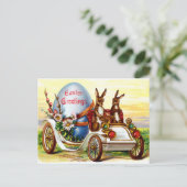 Pasen in auto feestdagenkaart (Staand voorkant)