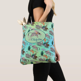 Pasen in de Outback, schattige pastel wilde dieren Tote Bag