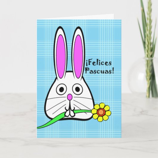 Pasen in het Spaans, Felices Pascuas, Leuk Feestdagen Kaart (Voorkant)