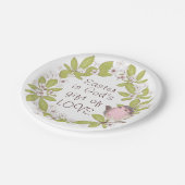 Pasen is Gods geschenk van liefde Bloemenkrans Papieren Bordje (Gekanteld)