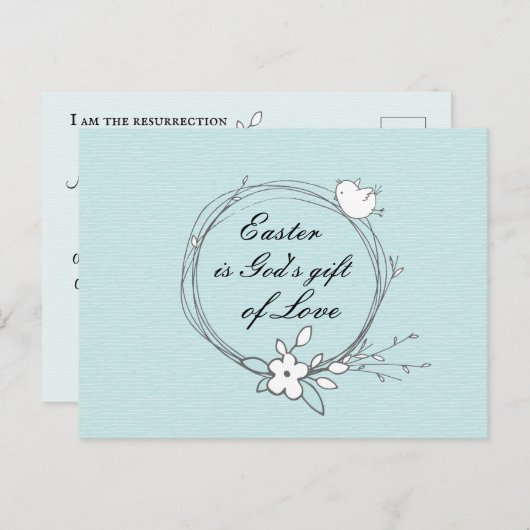 Pasen is Gods geschenk van Liefde, Manuscript John Briefkaart (Voorkant / Achterkant)