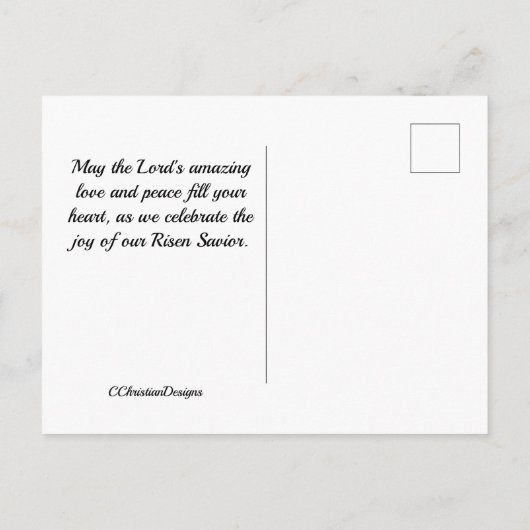 Pasen is God's Gift of Love, John 3:16 Scripture. Briefkaart (Achterkant)