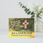 Pasen is God's Gift of Love, John 3:16 Scripture. Briefkaart (Staand voorkant)