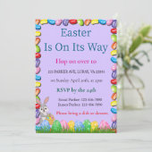 Pasen is onderweg Jelly Bean Pasen uitnodiging (Staand voorkant)