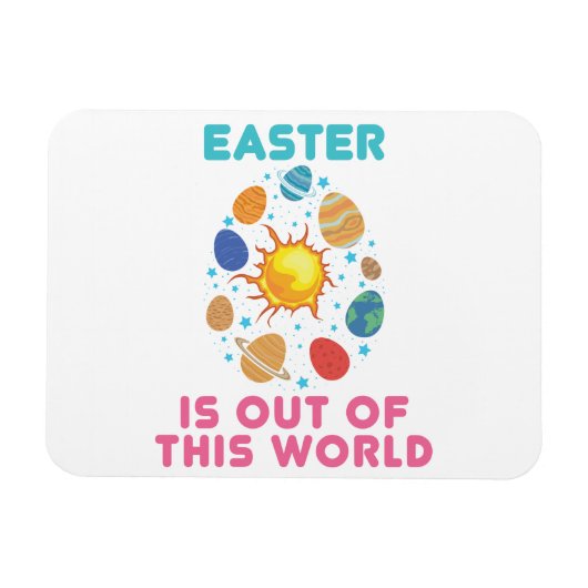 Pasen is uit deze World Space Planets Magneet (Horizontaal)