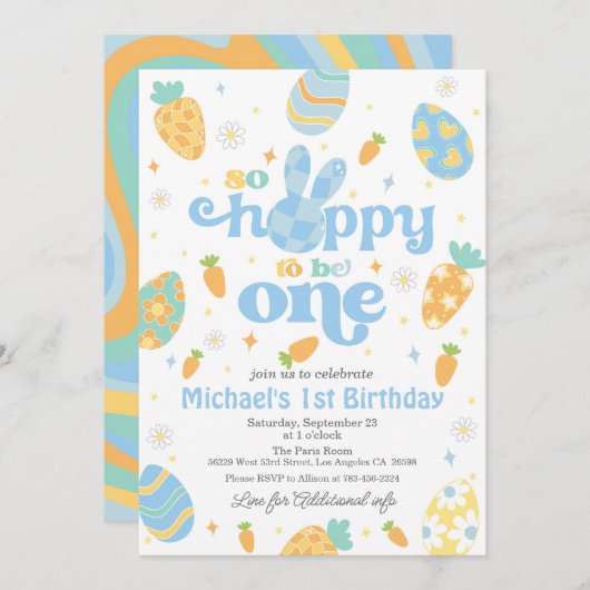 Pasen is zo blij dat het één jongen is kaart (Voorkant / Achterkant)