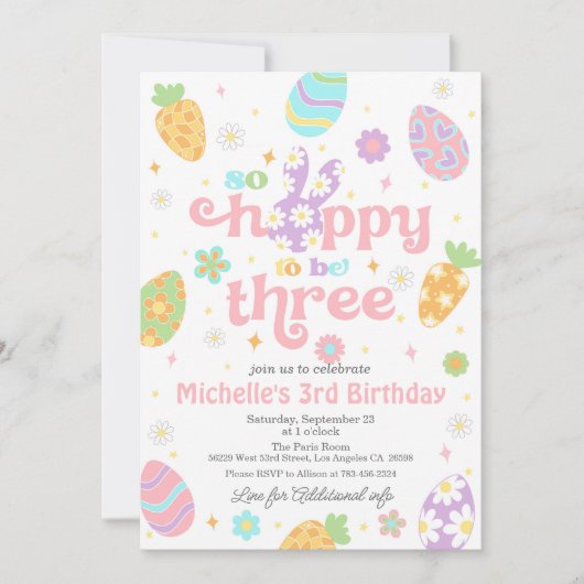 Pasen is zo blij om drie jaar te zijn kaart (Voorkant)