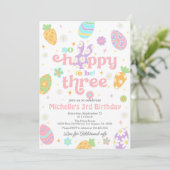 Pasen is zo blij om drie jaar te zijn kaart (Staand voorkant)