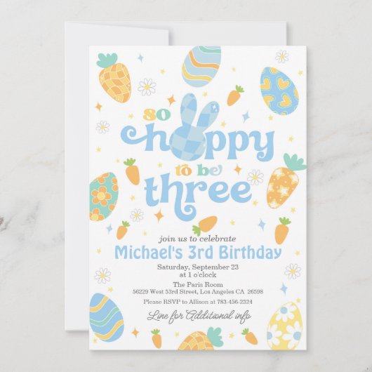 Pasen is zo blij om drie jongens jarig te zijn kaart (Voorkant)