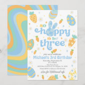 Pasen is zo blij om drie jongens jarig te zijn kaart (Voorkant / Achterkant)