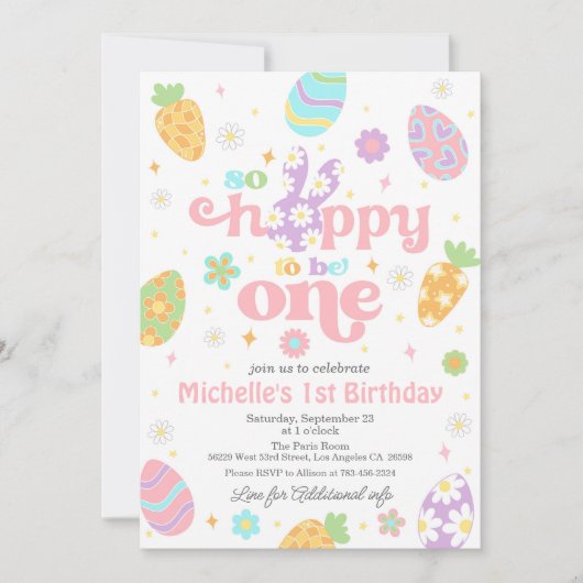 Pasen is zo blij om één verjaardag te zijn kaart (Voorkant)