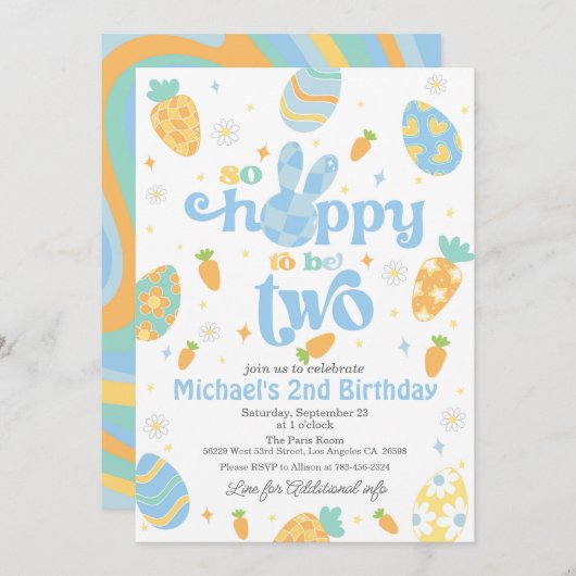 Pasen is zo blij om twee jongens verjaardag te zij kaart (Voorkant / Achterkant)