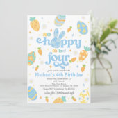 Pasen is zo blij om vier jongens jarig te zijn kaart (Staand voorkant)