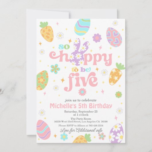 Pasen is zo blij om vijf jaar te zijn kaart (Voorkant)