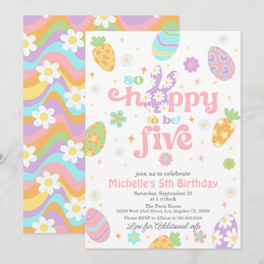 Pasen is zo blij om vijf jaar te zijn kaart (Voorkant / Achterkant)