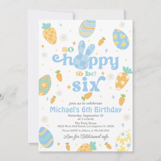 Pasen is zo blij om zes jongens jarig te zijn kaart (Voorkant)