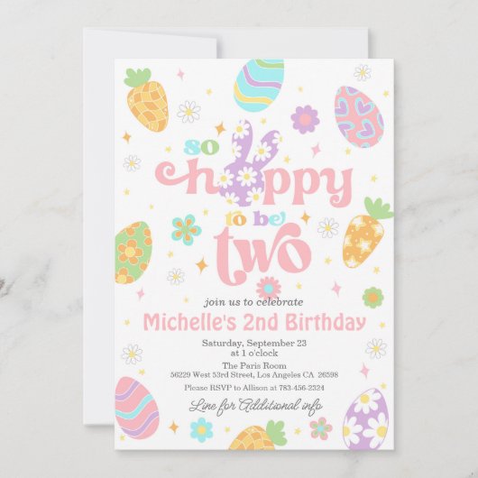 Pasen is zo gelukkig om twee jaar jarig te zijn kaart (Voorkant)