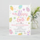 Pasen is zo gelukkig om twee jaar jarig te zijn kaart (Staand voorkant)