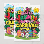 Pasen Jammin' Carnaval Style kaarten (Voorkant / Achterkant)