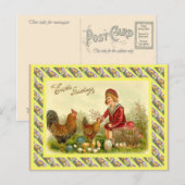  Pasen, jaren 1930, kippen en eieren Feestdagenkaart (Voorkant / Achterkant)