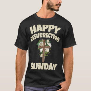Pasen Jezus Happy Herurrection Sunday Egg Rabbit T-shirt