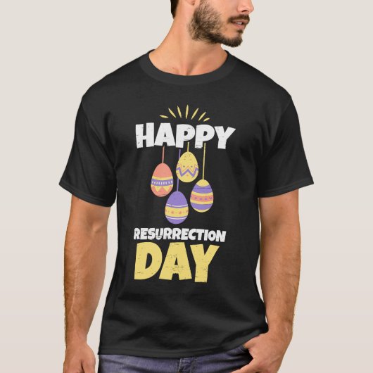 Pasen Jezus Happy Resurrection Day Sunday Egg Rab T-shirt (Voorkant)
