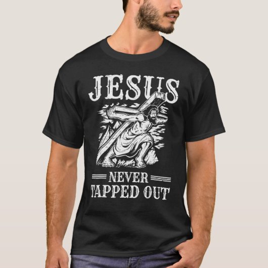 Pasen Jezus heeft zondagochtend nooit de reurrecti T-shirt (Voorkant)