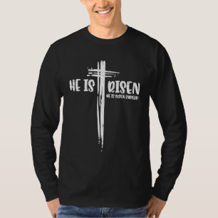 Pasen Jezus Hij Is Echt Opgestaan Religieus Christ T-shirt