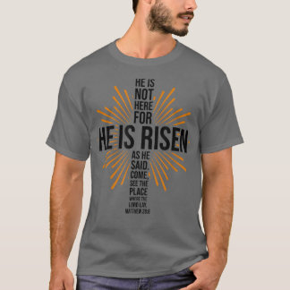Pasen Jezus Hij is een Risen Bijbelverse Christeli T-shirt