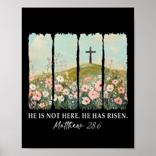 Pasen Jezus is hier niet Hij is verrezen Wildflowe Poster