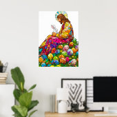 Pasen Jezus Konijn Eierjacht levendig Poster (Thuiskantoor)