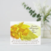 Pasen, John 11:25-26, Daffodils Feestdagenkaart (Staand voorkant)