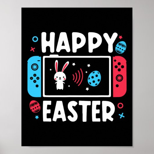 Pasen Jongens Gamer Shirt Videogame Controller Poster (Voorkant)