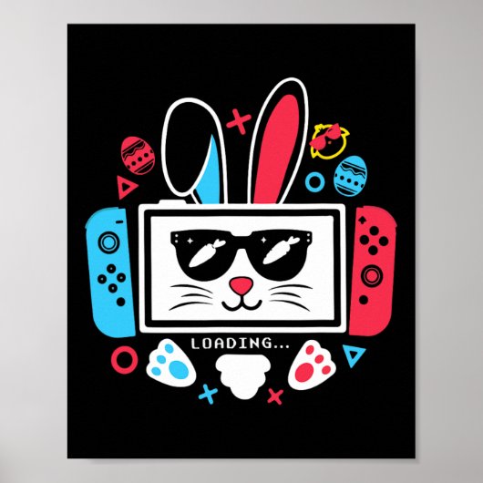 Pasen jongens gamer shirt videospelcontroller poster (Voorkant)