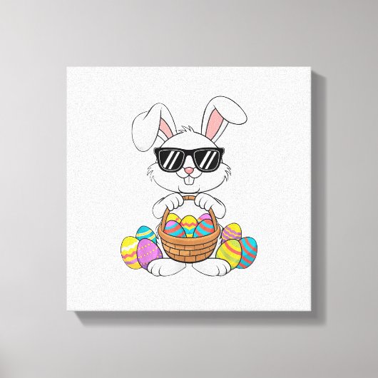 Pasen Jongens Meisjes Kinderen Peuter Konijn Konij Canvas Afdruk (Voorkant)