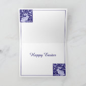 Pasen Joy Rabbit Blue Inspirerend Delft Dedham Feestdagen Kaart (Binnen)