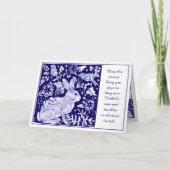 Pasen Joy Rabbit Blue Inspirerend Delft Dedham Feestdagen Kaart (Voorkant)