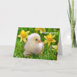 Pasen kaart - Eend in een veld narcissen