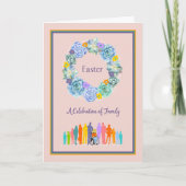 Pasen Kaart Familie vieren (Voorkant)