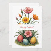 Pasen kaart in zachte pastelkleuren (Voorkant / Achterkant)